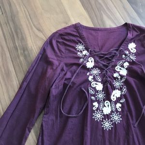 Embroidered tunic - swim coverup cover up S/M